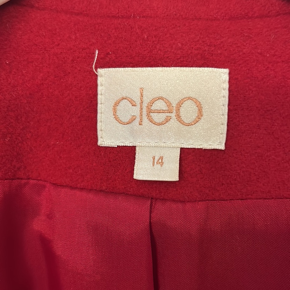 Cleo Red Longline Button-Front Blazer Jacket - Size 14 - Picture 4 of 4
